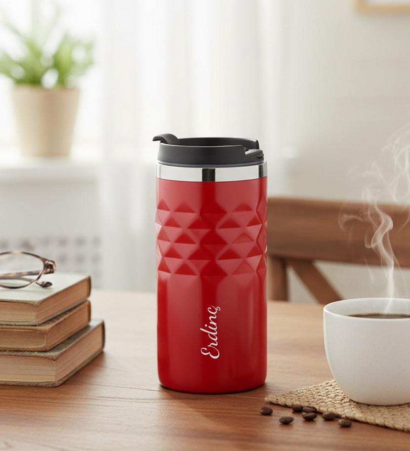 Kişiye Özel 300 ML Kırmızı Kristal Çelik Termos