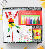 Resim Defteri & Çek Bırak Kukla & Faber Castell Pastel Boya & Oyun Hamuru Hediye Seti