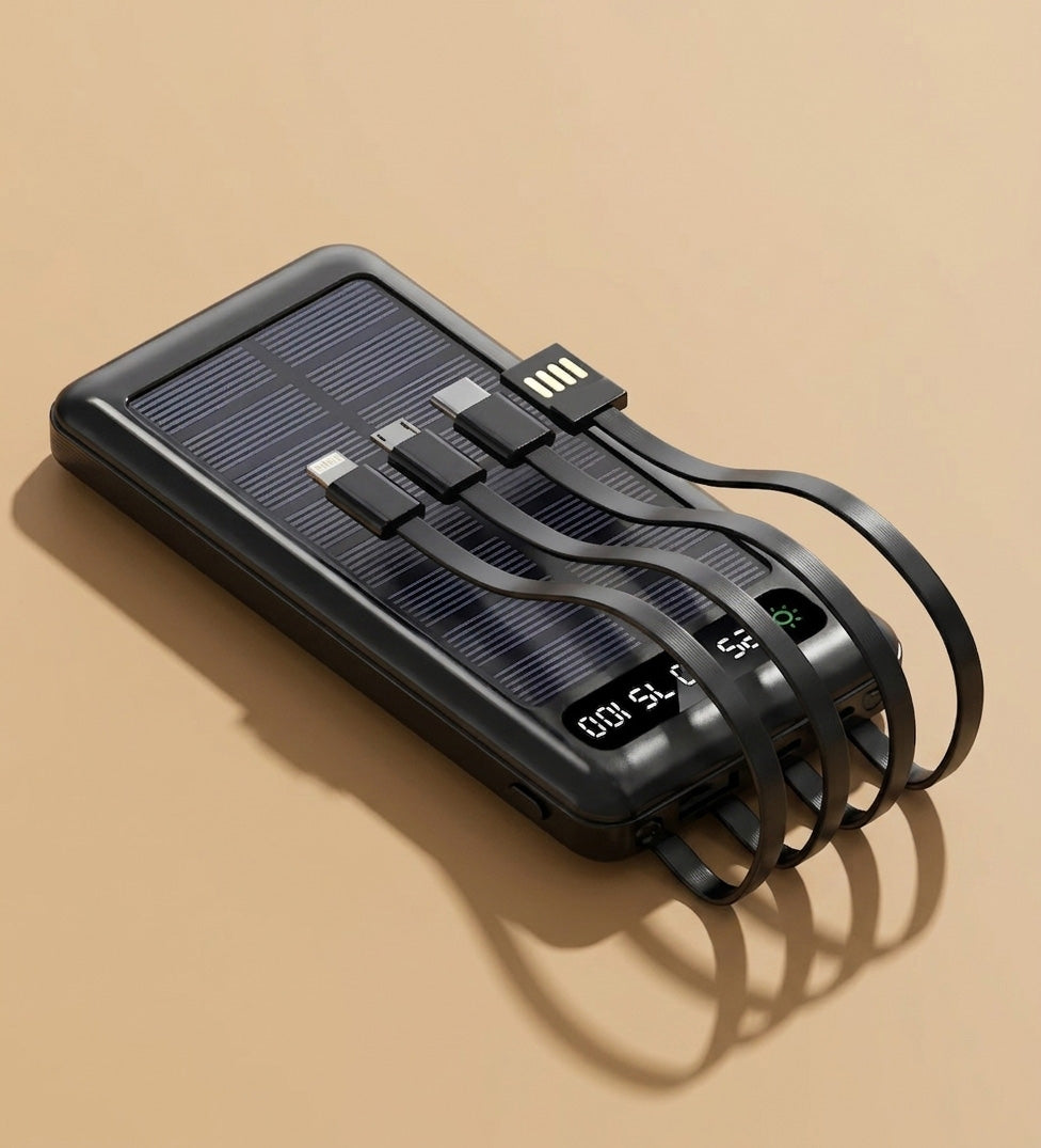Solar Güneş Enerjili Powerbank ( Dahili Kablolu)