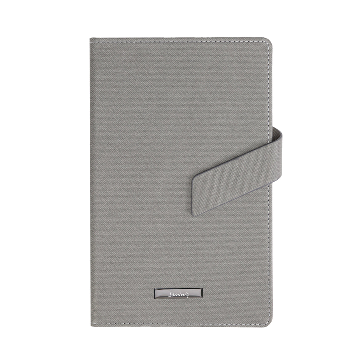 Mıknatıslı Gri Tarihsiz Defter