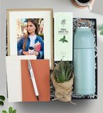 Termos & Çerçeve & Rebul Kolonya & Sukulent & 2'li Dikişli Not Defteri & Kalem Hediye Seti