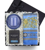 Versace Model Şal & Porselen Fincan & Selamlıque Türk Kahvesi Hediye Seti