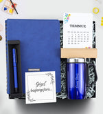 Tarihsiz Ajanda & Kalem & Kulplu Termos & Takvim Hediye Seti