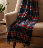 Mavi Ekose Kalın Şal