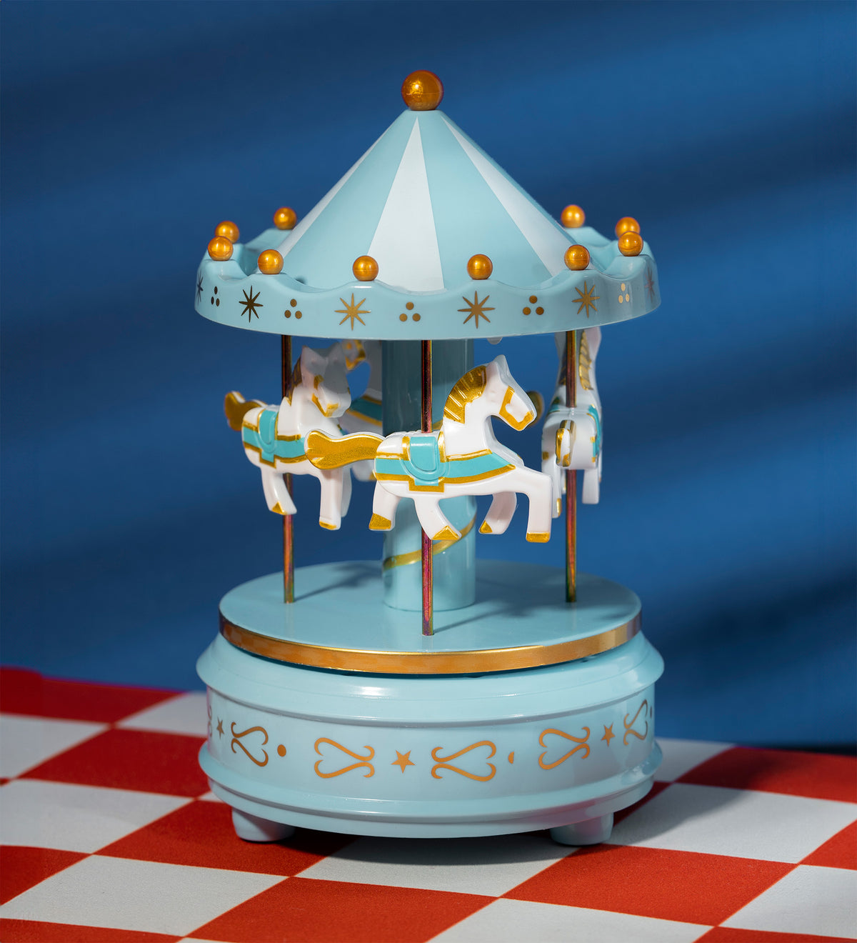 Kişiye Özel İnstagram Çerçeve & Atlı Karınca Müzik Kutusu & Papatya Mum & Mavi Fincan Hediye Seti