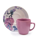 Mor Matara & Beyaz Çiçekli Defter & Pembe Touchpen & Mor Fincan & Lotus Mum Hediye Seti