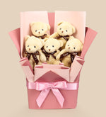 Ayıcık Buketi & Kupa & Gümüş Renk Melek Kolye Hediye Seti