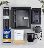Stanley & Büyük Boy Defter Kalem Set & Hoparlör & Vakumlu Powerbank & Tchibo Kahve & Takvim & Siyah Kupa Hediye Seti