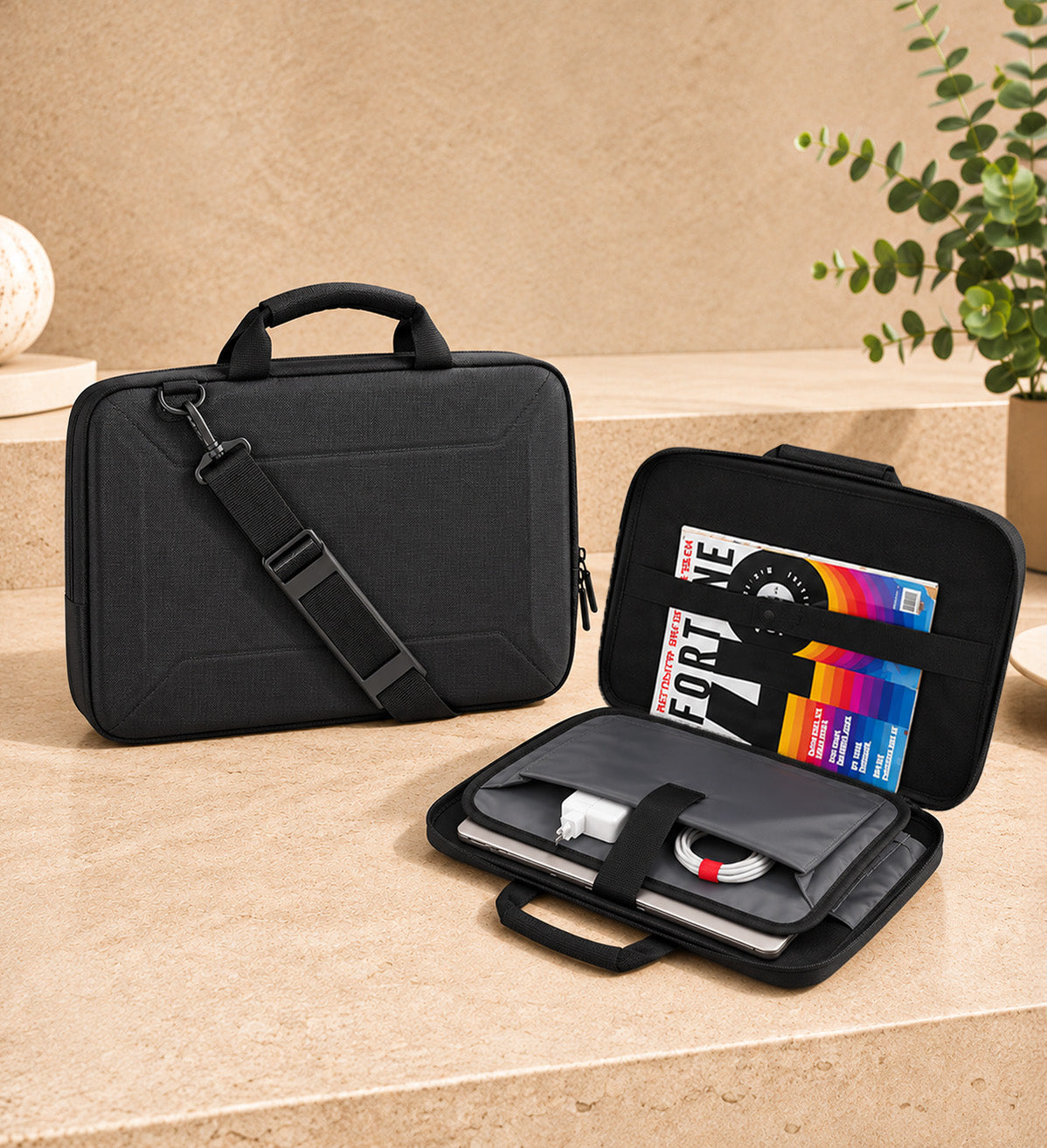 Sert Yüzey Laptop Çantası