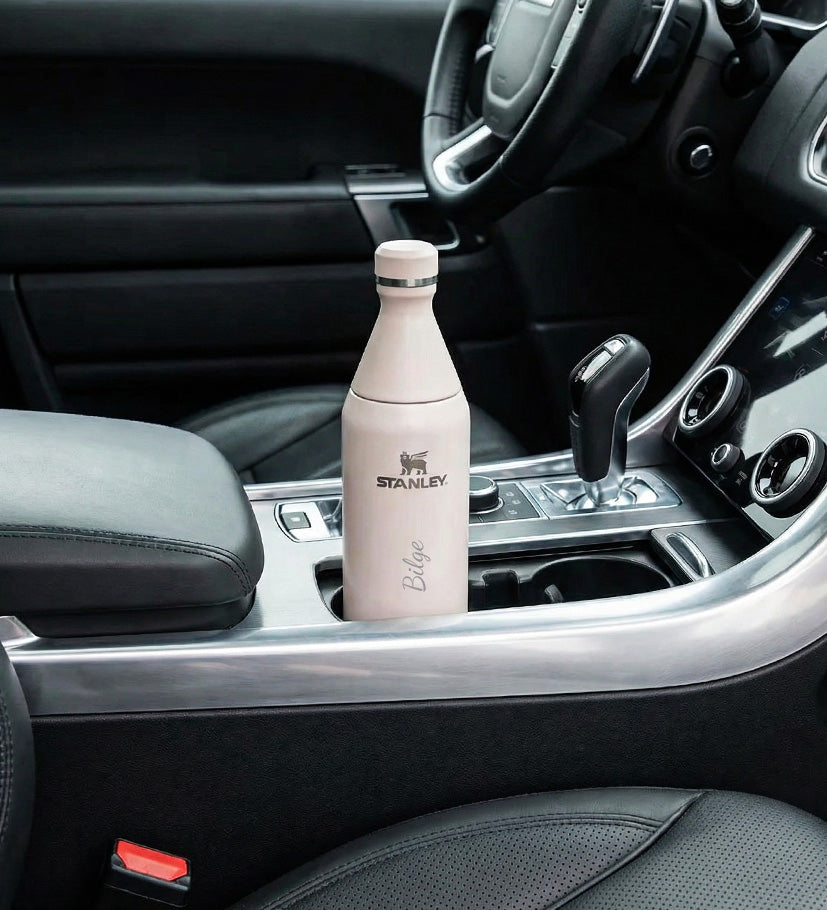 Kişiye Özel The All Day Slim Su Şişesi | 0,6 L Stanley Çelik Su Matarası Rose