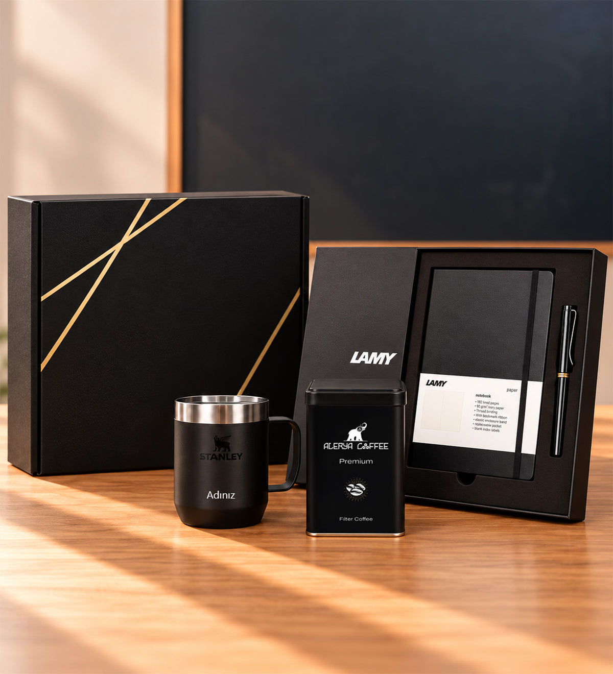 Lamy Defter Kalem Set Stanley Termos Alerya Kahve Hediye Seti