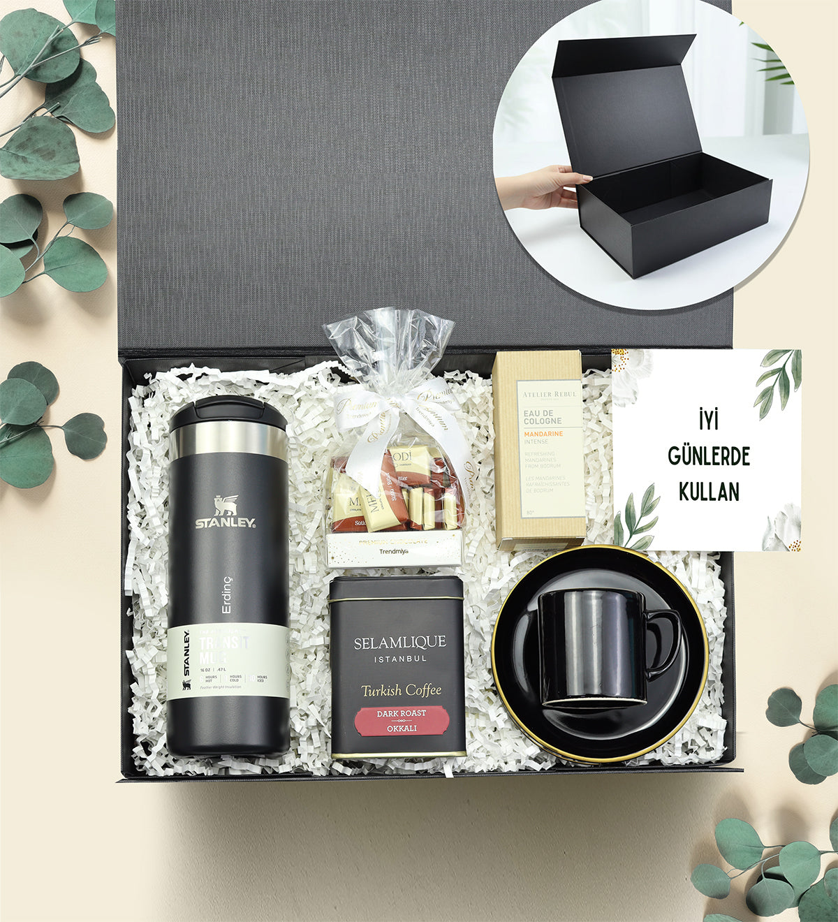 Siyah Mıknatıslı Premium Kutulu Hediye Seti