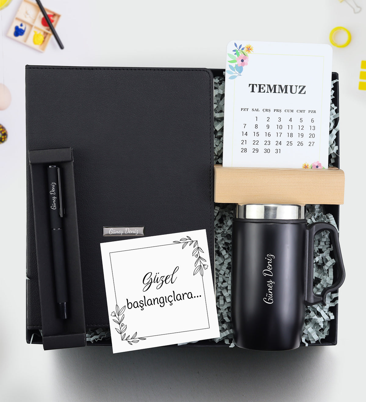 Tarihsiz Ajanda & Kalem & Kulplu Termos & Takvim Hediye Seti