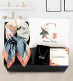 Kişiye Özel El Çantası & Kahverengi Tasarım Fular & Kolye Hediye Seti