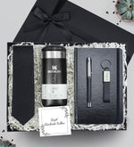 Stanley Siyah Transit Mug Termos 0.35 L & Kravat & Defter & Kalem & Anahtarlık Hediye Seti