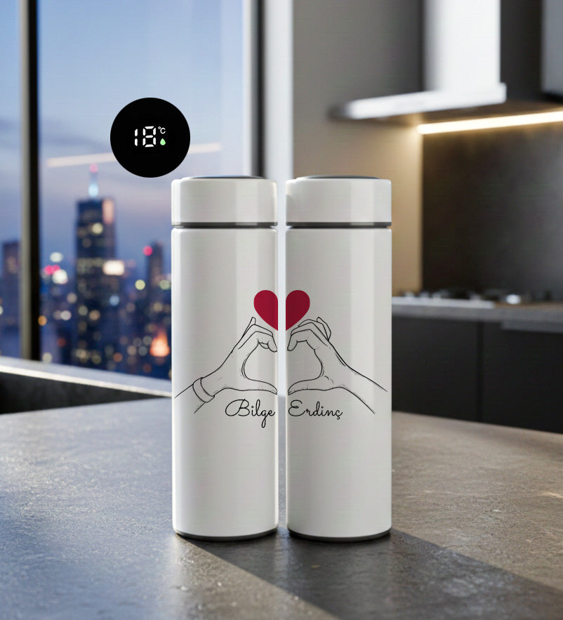 2'li Sevgililer Gününe Özel Tasarımlı 500ml Termos Seti