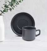 Siyah French Press & 2'li Pembe İle Gri Çay Fincanı & Bademli Kurabiye Hediye Seti