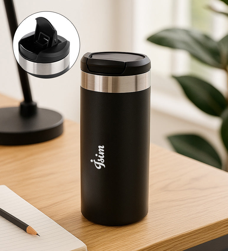 Eşek Peluş Oyuncak & Çelik 350ml Termos & Gri Fincan Hediye Seti