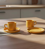 Hardal Renk 6'lı Double Türk Kahvesi Fincan Takımı