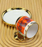 2'li Truva Kırmızı-Turuncu Kahve Fincan Takımı