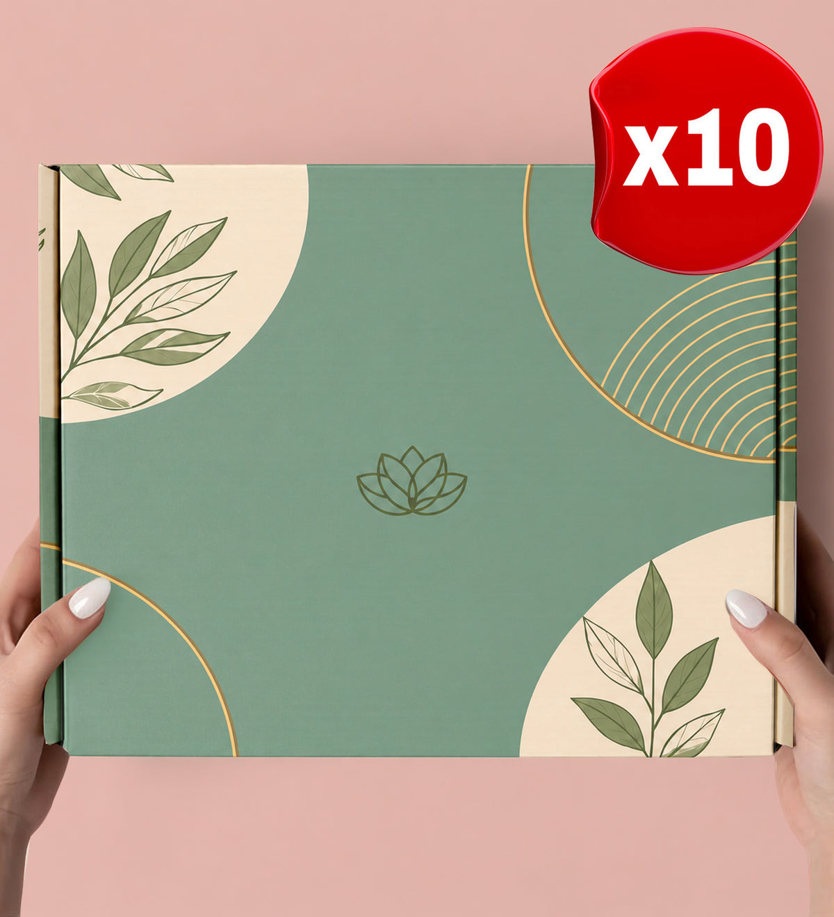 Yeşil Desen Kilitli Kutu (10 Adet)