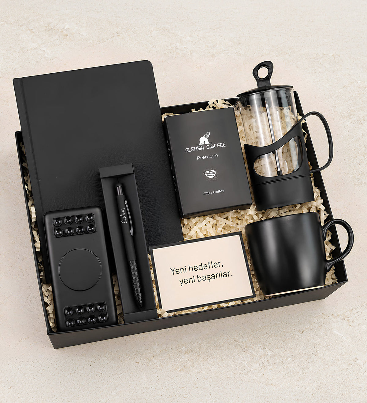 Ajanda Kalem Powerbank Kupa Kahve French Press