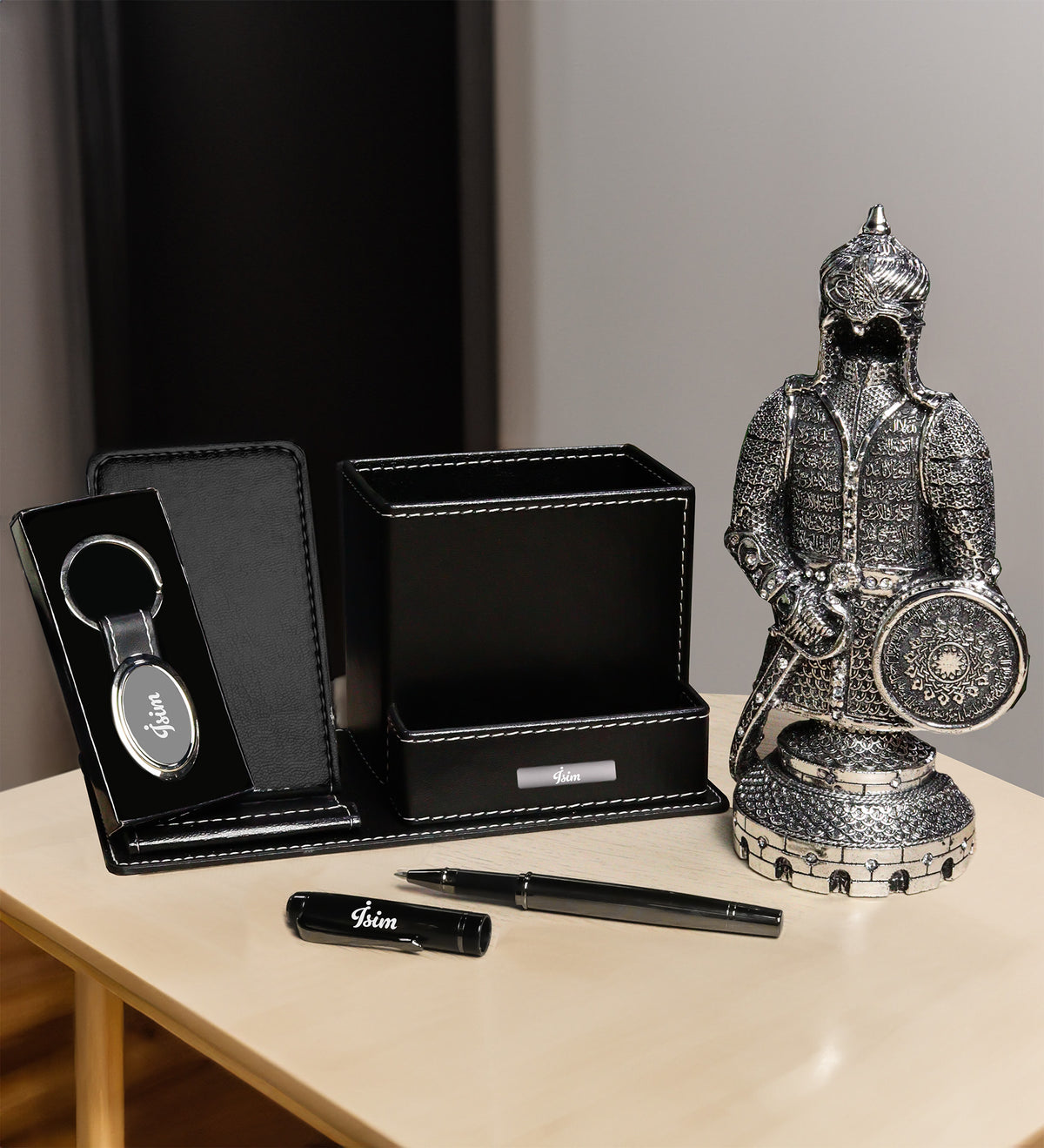 Fetih Zırh Ayetel Kürsi Biblo & Kalemlik & Anahtarlık & Kalem Hediye Seti