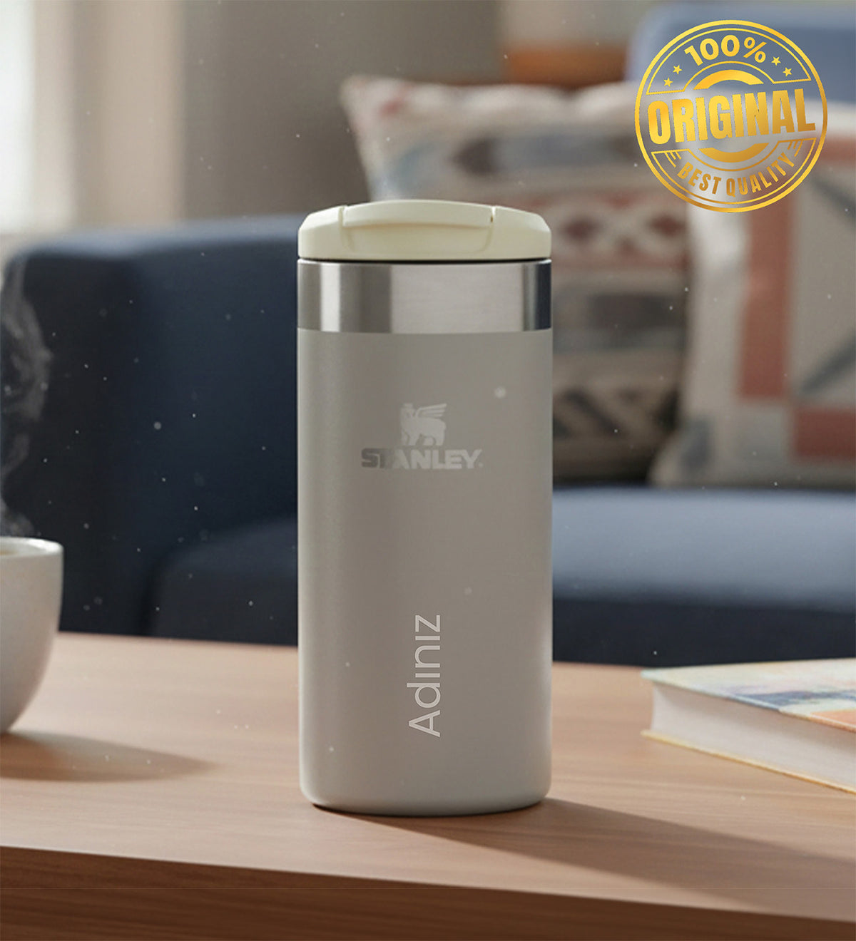 Kişiye Özel The AeroLight™ Transit Mug Stanley Termos 0,35 L Gri
