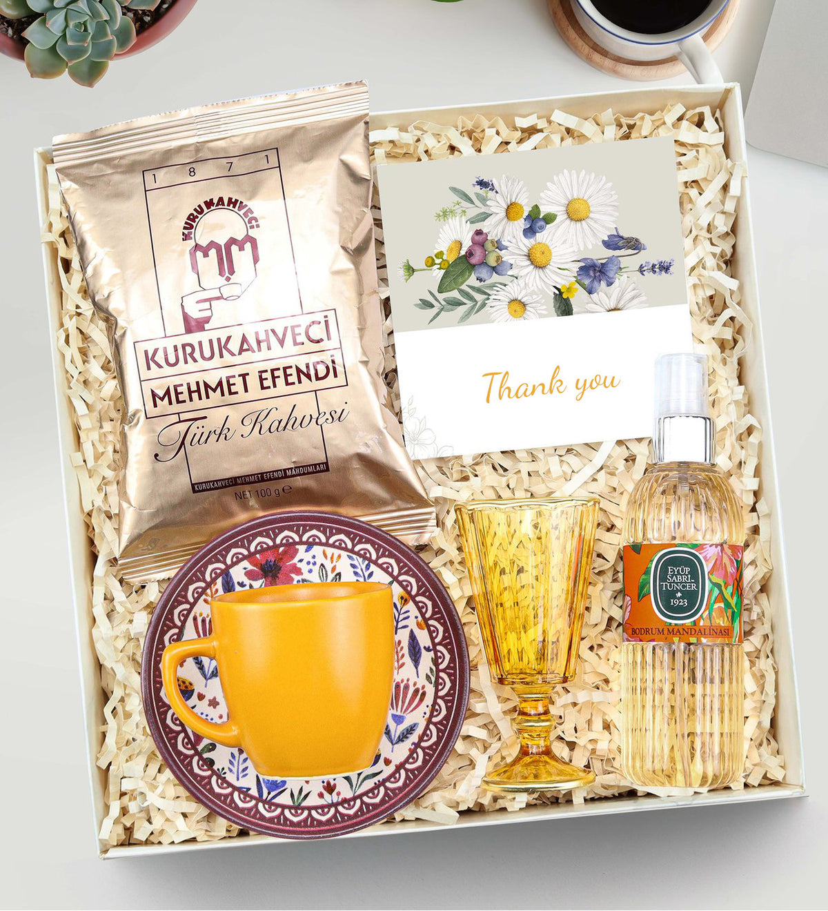 Turuncu Tasarım Kahve Fincanı Hediye Seti