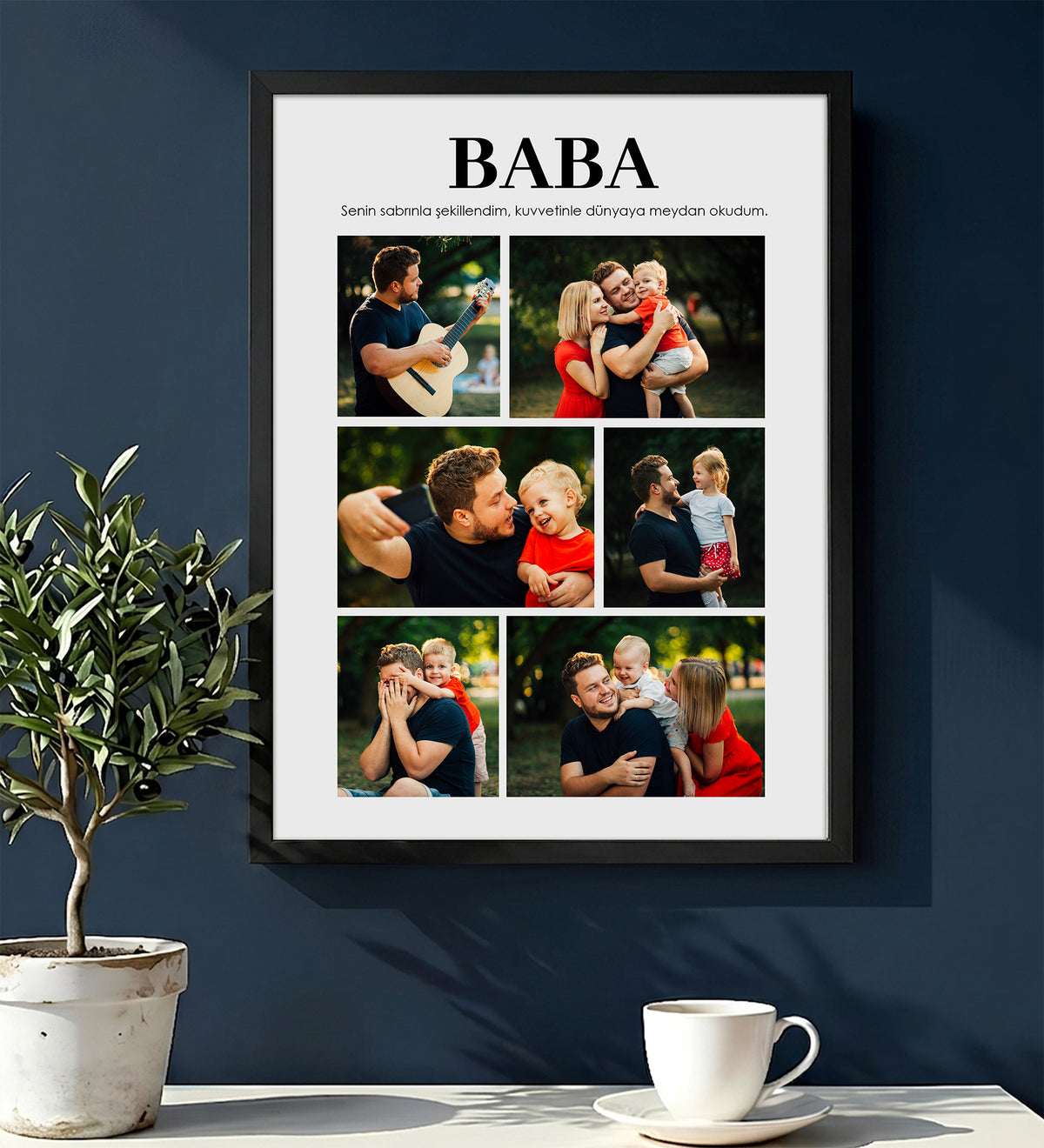 Babaya Fotoğraflı A4 Siyah Çerçeve
