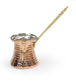 Geleneksel Motifli Türk Kahvesi Fincanı & Bakır Cezve & Çini Desen Duvar Süsü Hediye Seti