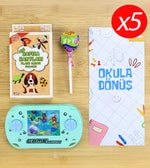 Halka Geçirme Oyunu & Mini Hafıza Kart Oyunu & Lolipop Mini Hediye Seti (5 Adet)
