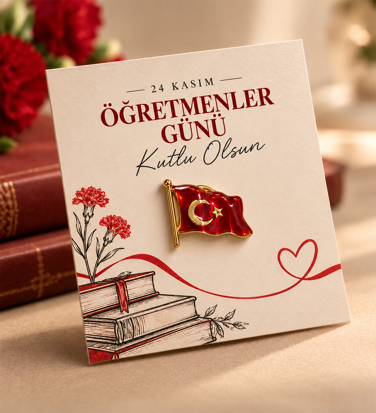 Öğretmenler Günü Türk Bayrağı Rozet