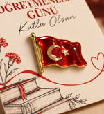 Öğretmenler Günü Türk Bayrağı Rozet