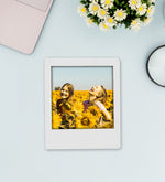 El Yapımı Kupa & Lavanta Desenli Tasarım Fular & İnstagram Çerçeve Hediye Seti
