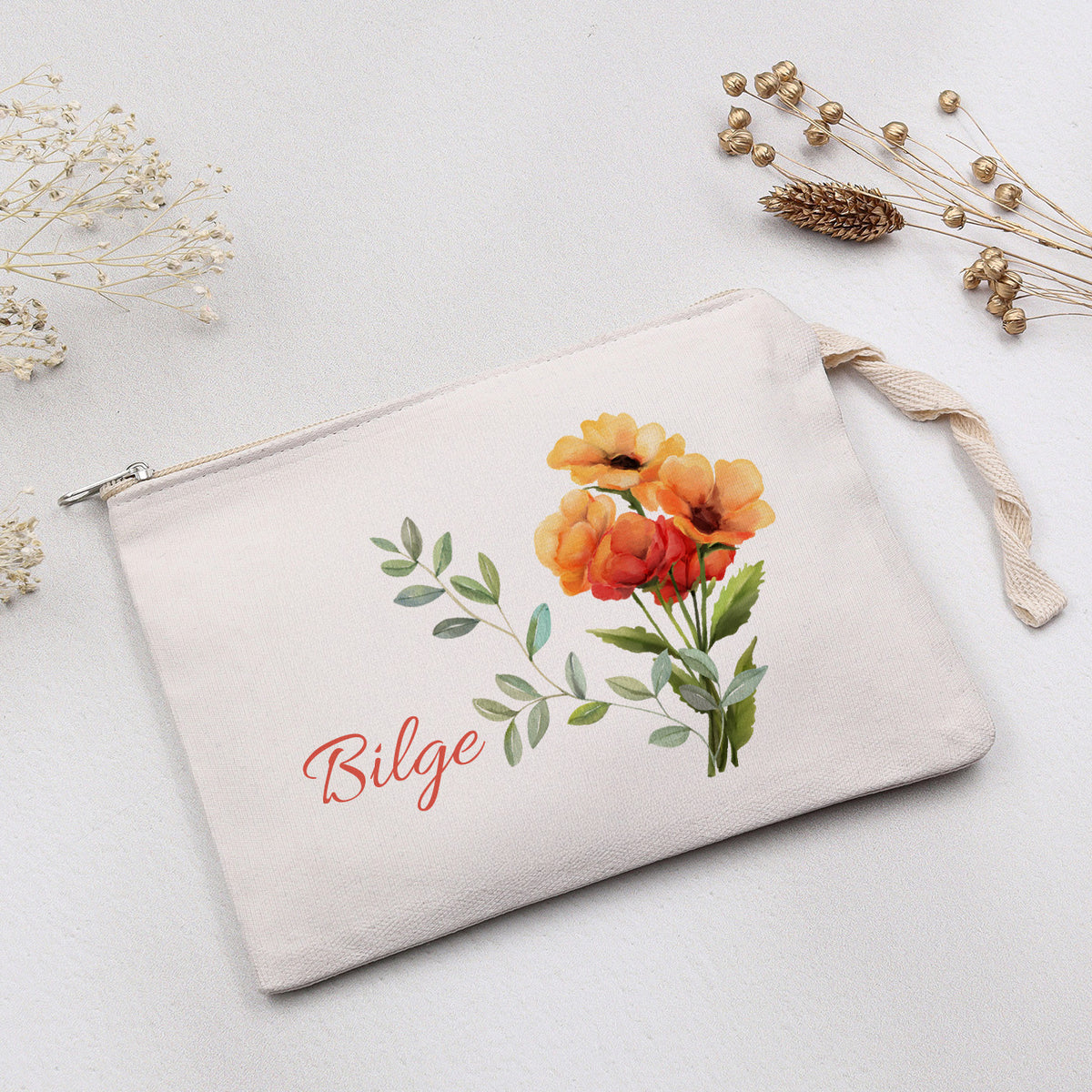 Turuncu Matara & Fular & 100ml Kolonya & Bez Çanta & Turuncu T Kupa