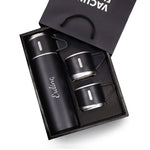 3 Bardaklı Siyah Termos