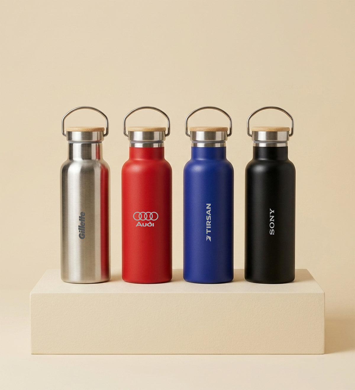 Bambu Kapak Çelik Termos 600ML