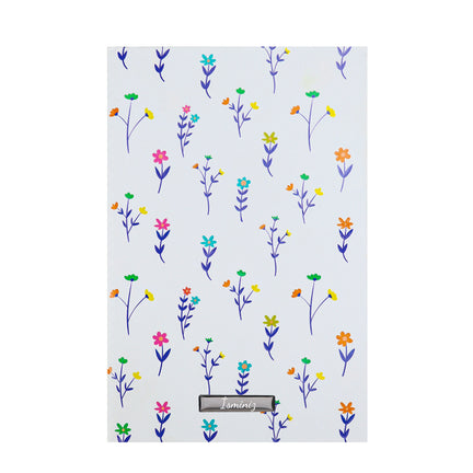 Çiçek Desenli Beyaz Defter