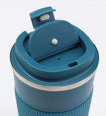 Silikonlu Mavi Termos