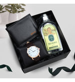 Kişiye Özel Siyah Erkek Cüzdan & Kahverengi Erkek Kol Saati & Eyüp Sabri Tuncer Tıraş Kolonyası Hediye Seti
