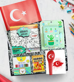Hikaye Küpleri & Adel Boya Kalemi & Haribo & Balon & Mini Kalemli Not Defteri Hediye Seti