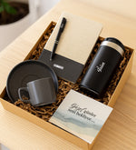 Dokulu Defter & Kalem & Fincan & Termos Hediye Seti