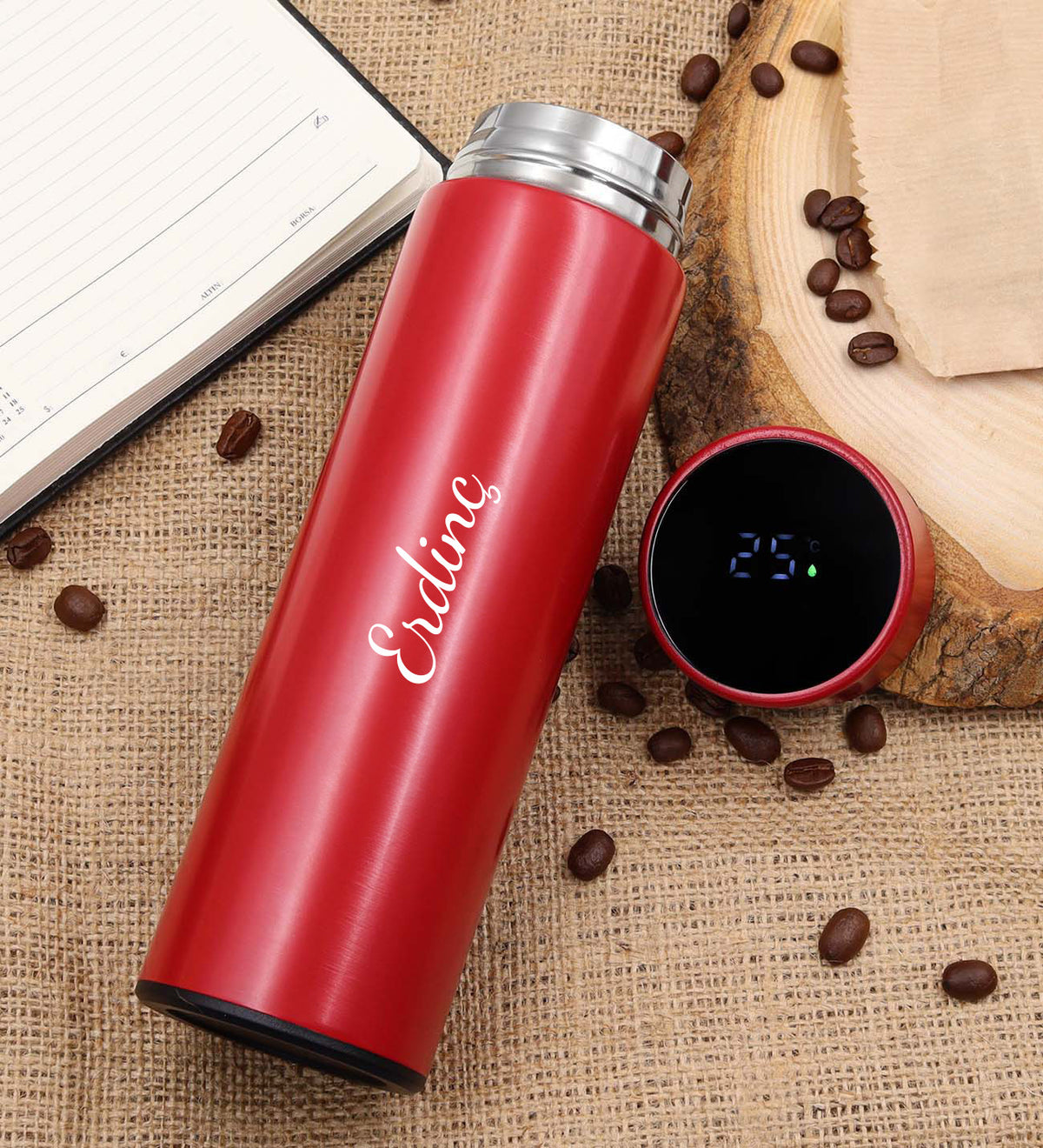 Dereceli Kırmızı Termos