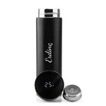 Kişiye Özel 500 ML Siyah Renk Dereceli Termos & Siyah Defter & Siyah French Press & Siyah Mat Kupa & Alerya Premium Filtre Kahve & Vanilya Kokulu Trendmiya Bardak Mum Hediye Seti