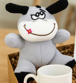 Eşek Peluş Oyuncak & Çelik 350ml Termos & Gri Fincan Hediye Seti