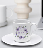 Kişiye Özel Mor Defter & Mor Tükenmez Kalem & Tasarım Türk Kahvesi Fincanı & Fotoğraf Baskılı Kupa Hediye Seti