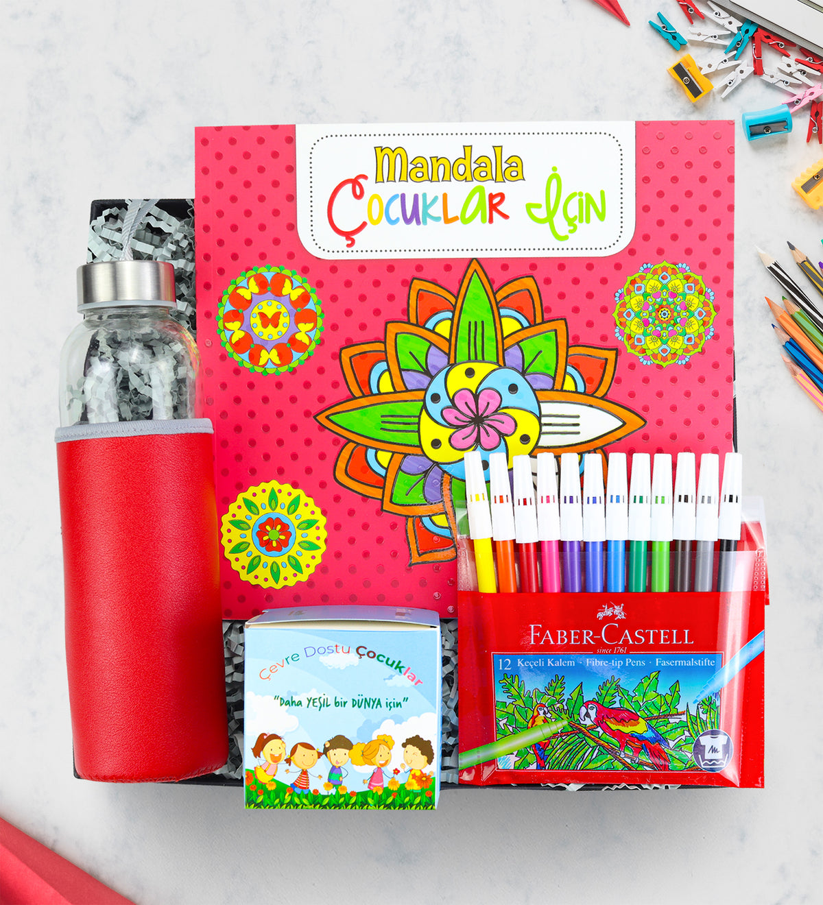 Mandala & Matara & Faber Castell Keçeli Kalem Seti & Bitki Dikim Kiti Hediye Seti