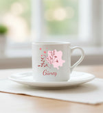 Pembe Çiçekli Baskılı Fincan