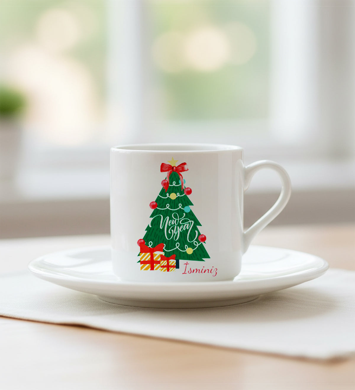 Çam Ağacı Baskılı Fincan